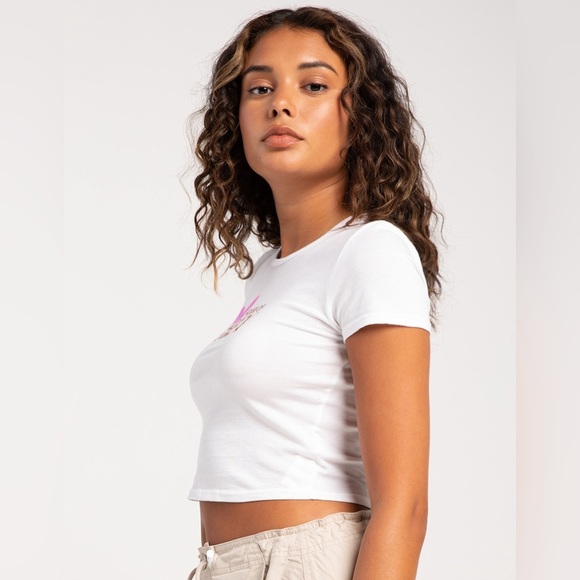 NWT - OBEY House Of Obey Womens Fitted Crop Tee in White - Various Sizes - Picture 3 of 5